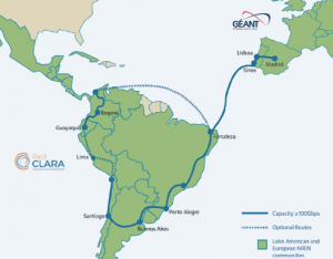 El cable submarino de fibra óptica entre América Latina y Europa está programado para entrar en operación en 2020.